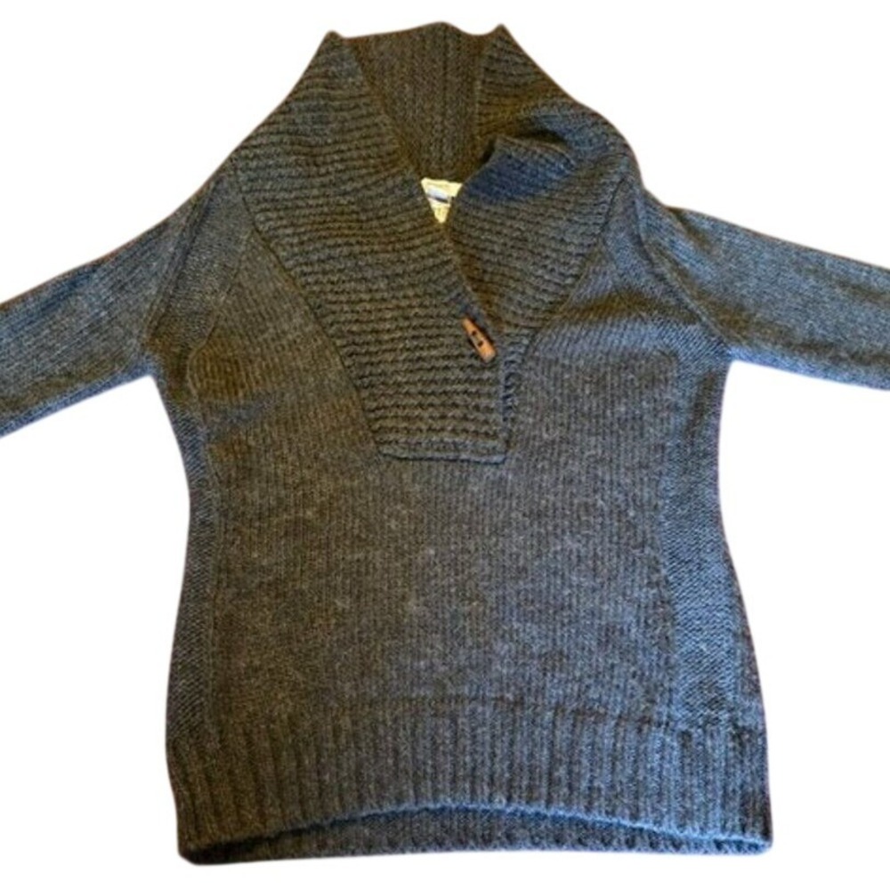 Grey GANDER MOUNTAIN Guide Series Women's Sweater Women Large Wooden Buttons VTG